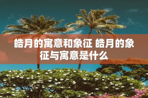皓月的寓意和象征 皓月的象征与寓意是什么