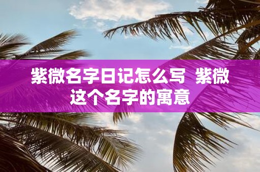 紫微名字日记怎么写 紫微这个名字的寓意
