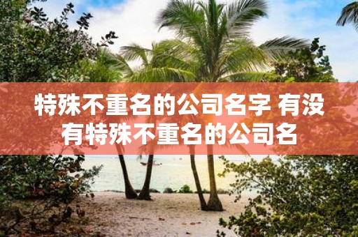特殊不重名的公司名字 有没有特殊不重名的公司名