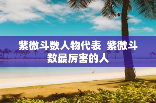 紫微斗数人物代表 紫微斗数最厉害的人
