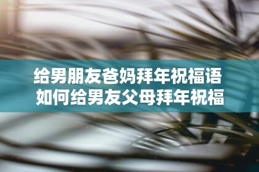 给男朋友爸妈拜年祝福语 如何给男友父母拜年祝福