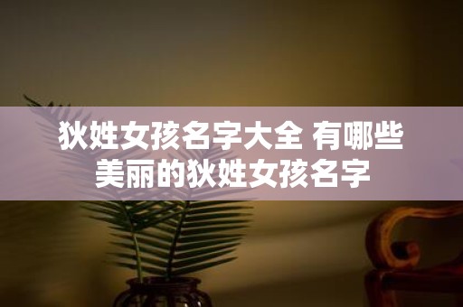 狄姓女孩名字大全 有哪些美丽的狄姓女孩名字