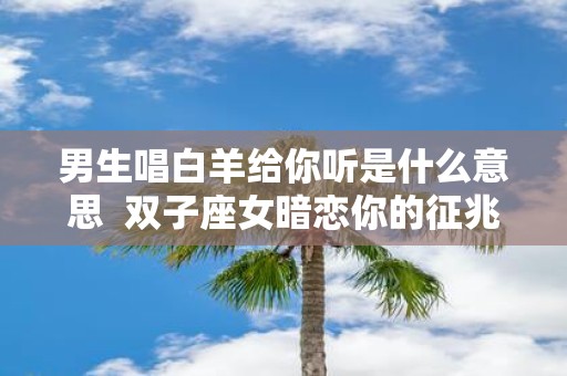 男生唱白羊给你听是什么意思 双子座女暗恋你的征兆