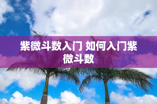 紫微斗数入门 如何入门紫微斗数