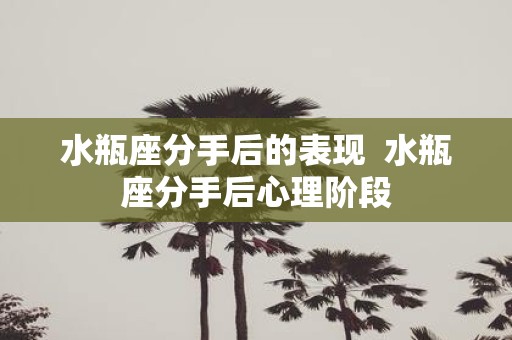水瓶座分手后的表现 水瓶座分手后心理阶段