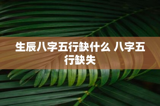 生辰八字五行缺什么 八字五行缺失