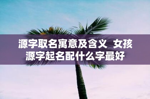源字取名寓意及含义 女孩源字起名配什么字最好