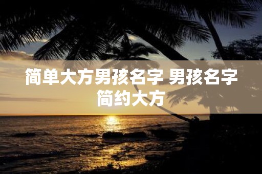 简单大方男孩名字 男孩名字简约大方