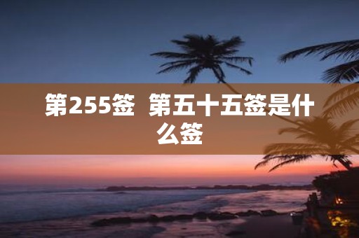 第255签 第五十五签是什么签