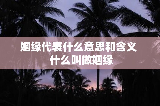 姻缘代表什么意思和含义 什么叫做姻缘