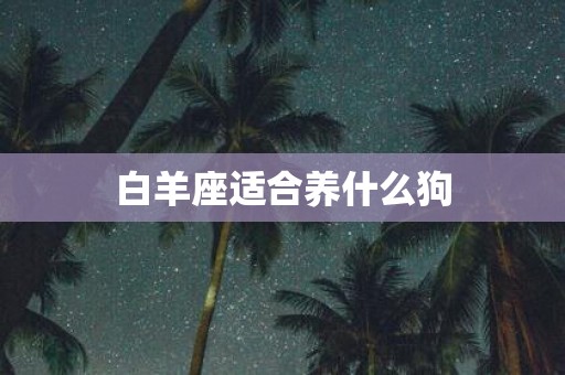 白羊座适合养什么狗