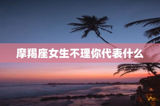 摩羯座女生不理你代表什么