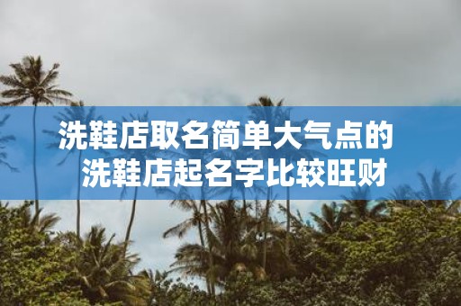 洗鞋店取名简单大气点的 洗鞋店起名字比较旺财
