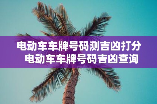 电动车车牌号码测吉凶打分 电动车车牌号码吉凶查询