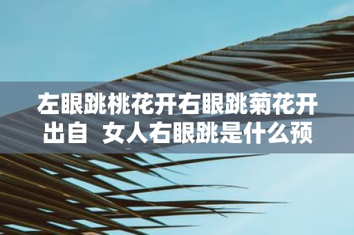 左眼跳桃花开右眼跳菊花开出自 女人右眼跳是什么预兆
