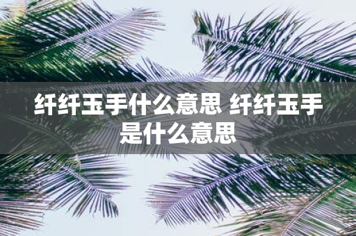 纤纤玉手什么意思 纤纤玉手是什么意思