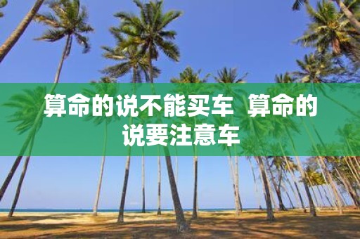 算命的说不能买车 算命的说要注意车