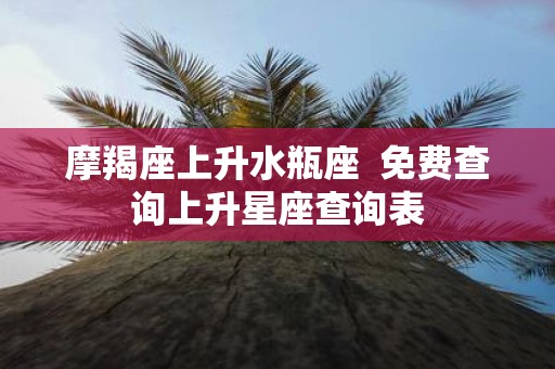 摩羯座上升水瓶座 免费查询上升星座查询表