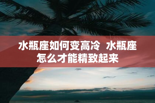 水瓶座如何变高冷 水瓶座怎么才能精致起来