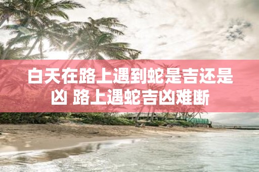 白天在路上遇到蛇是吉还是凶 路上遇蛇吉凶难断