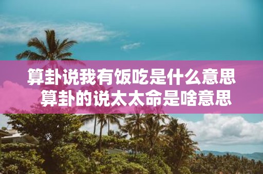 算卦说我有饭吃是什么意思 算卦的说太太命是啥意思
