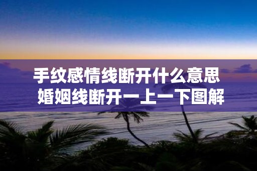 手纹感情线断开什么意思 婚姻线断开一上一下图解