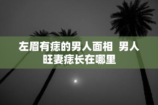 左眉有痣的男人面相 男人旺妻痣长在哪里