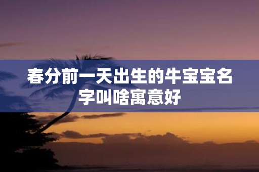 春分前一天出生的牛宝宝名字叫啥寓意好