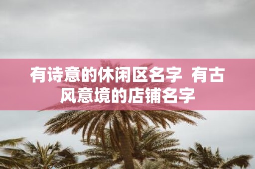 有诗意的休闲区名字 有古风意境的店铺名字