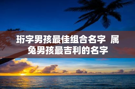 珩字男孩最佳组合名字 属兔男孩最吉利的名字