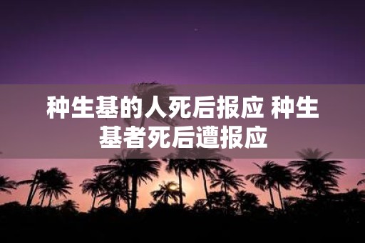 种生基的人死后报应 种生基者死后遭报应