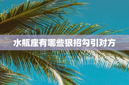 水瓶座有哪些狠招勾引对方