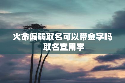 火命偏弱取名可以带金字吗 取名宜用字