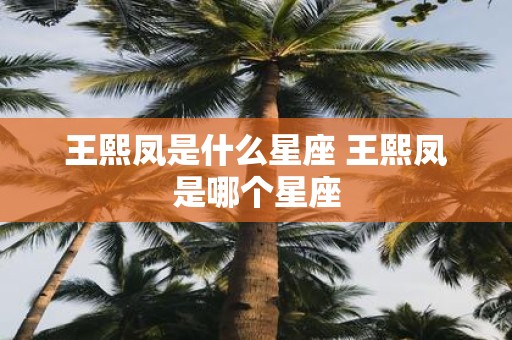 王熙凤是什么星座 王熙凤是哪个星座