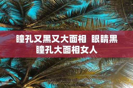 瞳孔又黑又大面相 眼睛黑瞳孔大面相女人