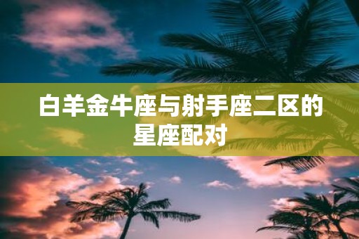 白羊金牛座与射手座二区的星座配对