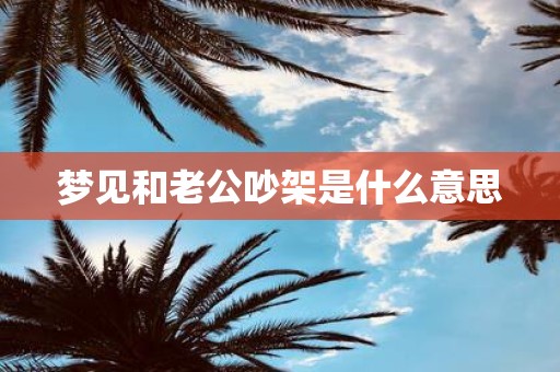 梦见和老公吵架是什么意思