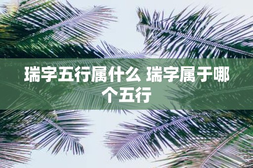 瑞字五行属什么 瑞字属于哪个五行
