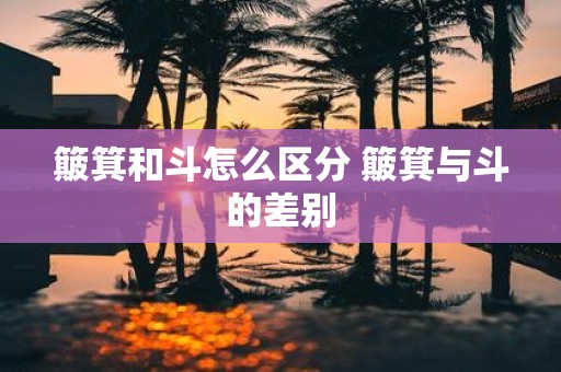 簸箕和斗怎么区分 簸箕与斗的差别