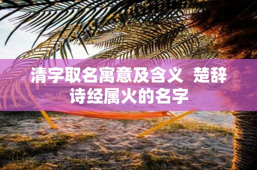 清字取名寓意及含义 楚辞诗经属火的名字