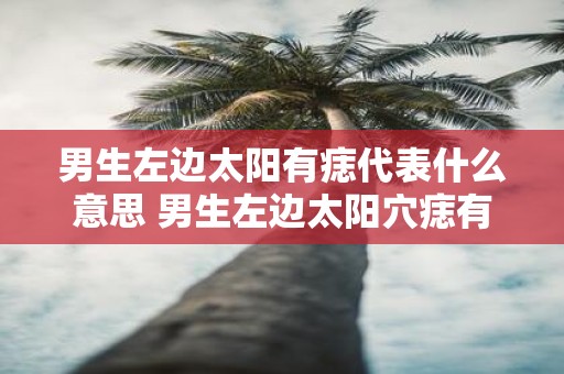 男生左边太阳有痣代表什么意思 男生左边太阳穴痣有何含义
