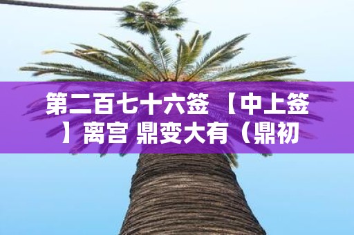 第二百七十六签 【中上签】离宫 鼎变大有（鼎初