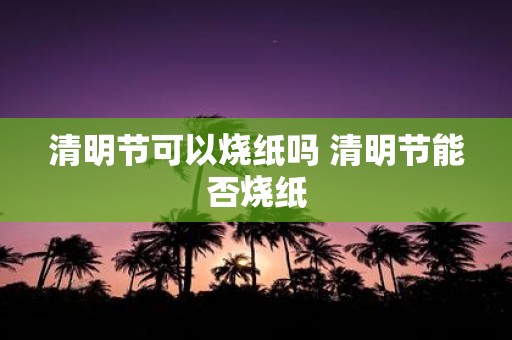 清明节可以烧纸吗 清明节能否烧纸