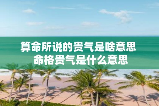 算命所说的贵气是啥意思 命格贵气是什么意思