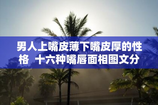 男人上嘴皮薄下嘴皮厚的性格 十六种嘴唇面相图文分析