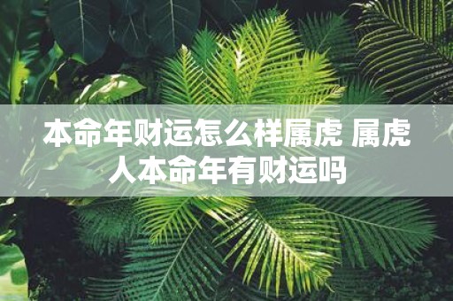 本命年财运怎么样属虎 属虎人本命年有财运吗
