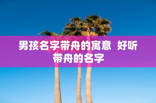 男孩名字带舟的寓意 好听带舟的名字