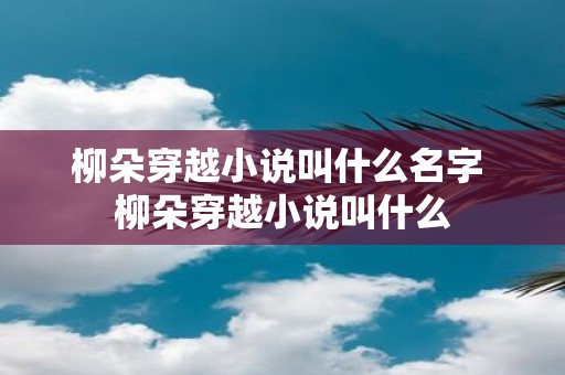 柳朵穿越小说叫什么名字 柳朵穿越小说叫什么