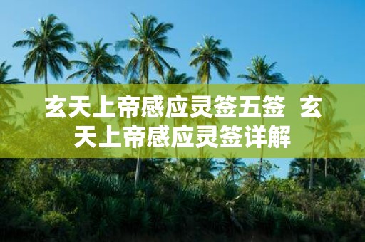 玄天上帝感应灵签五签 玄天上帝感应灵签详解