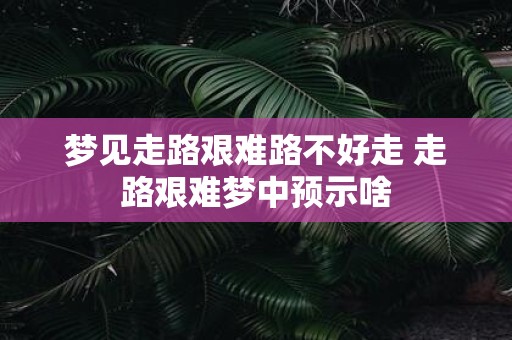 梦见走路艰难路不好走 走路艰难梦中预示啥